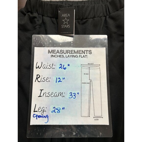 AREA STARS Pants Womens Small Ultra Wide-Leg Black Pull-On Stretch Trousers - Picture 3 of 7